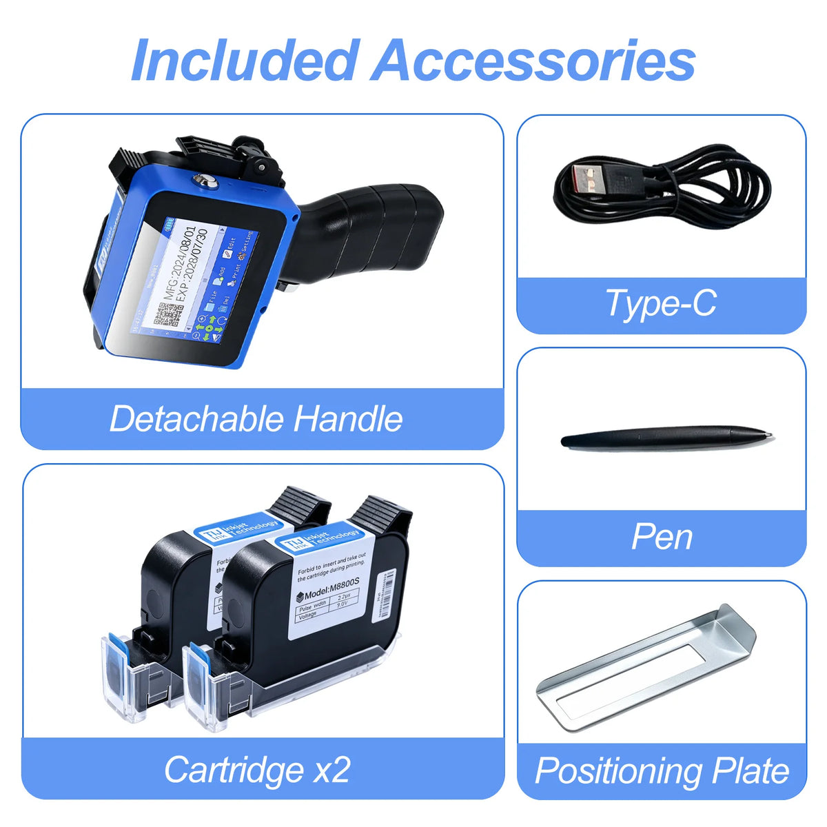 Mini Detachable Handheld Inkjet Printer 12.7MM Portable Compact Printing Device for On-the-Go Label Printing Needs