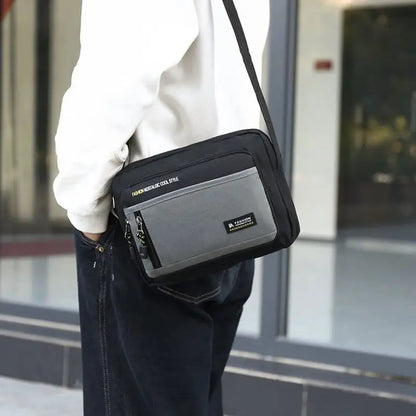New Ox Cloth Men's Crossbody Bag Multi-Layer Busin Money Bag Mobile Phone Bag Soft Handle Casual Leisure Oulder Bag