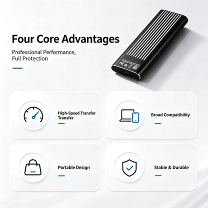 High Speed External Portable SSD 6TB 12TB Plug and Play Mobile Hard Drive Compatible with Windows IOS Android DevicesHigh Speed