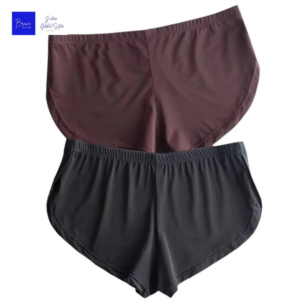 Sexy Men's Ice Silk Split Side Arrow Pants Quick-Dry Breathable Athletic Lounge Shorts Low-Rise Running Underwear Boxershorts