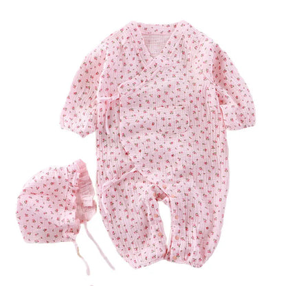 Baby Clothes Newborn Jumpsuit Girls Boys Muslin Cotton Long Sleeve Romper 0-24M