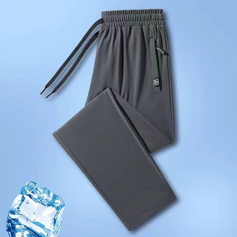 New High-quality Ice Silk Casual Comprehensive Training Pants Two-piece Summer Men's Sweat Absorbing Quick Drying Leggings