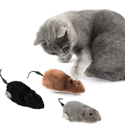 Automatic Swinging Tail Fan Toy for Pets - Battery-Free Interactive Chase Game for Cats & Dogs of All Sizes, Durable Plastic Construction with Safe Motion Activation (Gray/White/Brown)