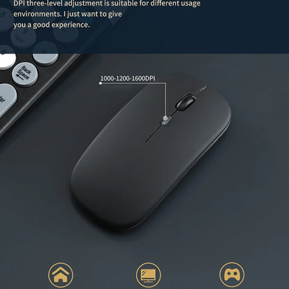 Dual-mode Wireless Keyboard & Mice Combo 2.4G Bluetooth 5.0 Membrane Keyboards BT 3-Channels Rechargeable Key Board Mouse for PC