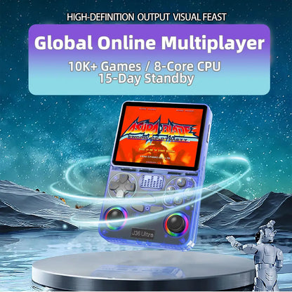 J36 Ultra YouTube Handheld Game Console 20000+ Games 20 Emulators 3000mAh RGB Joystick Multiplayer Multi-Language