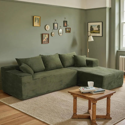 103" L Shaped Sectional Boneless Couch for Living Room, Modern Modular Cloud Sofa with Right Facing Chaise, Comfy, Customized