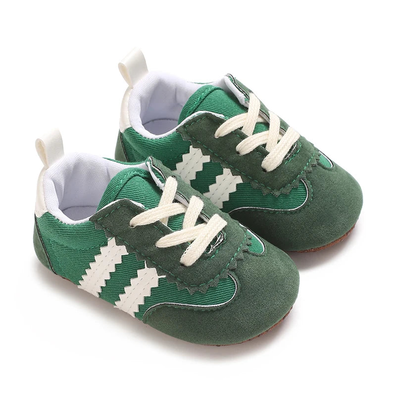 Infant Pre-Walker Shoes Baby Shoes 0-1Year Striped Casual Sports Shoes Rubber Sole for Boys Girls Spring Autumn