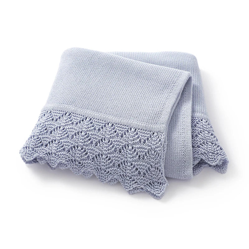 Infant Cotton Baby Blanket Knit Newborn Boy Girl Bedding Quilt Fashion Hollow Out Solid 90*70CM Toddler Swaddle Wrap Super Soft