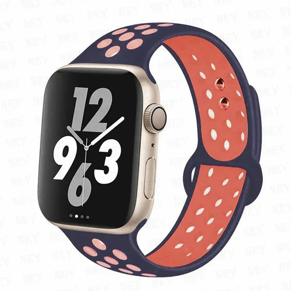 Silicone Sport Straps For Apple Watch 10 Band 45mm 44mm Ultra2 49mm 38/40mm 41mm 42 46mm Bracelet iWatch Series 8 7 6 4 5 3 9 SE