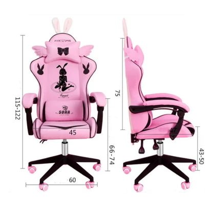 Pink gaming  High-quality girls cartoon home live Gamer  comfortable Swivel  Adjustable office computer Chair