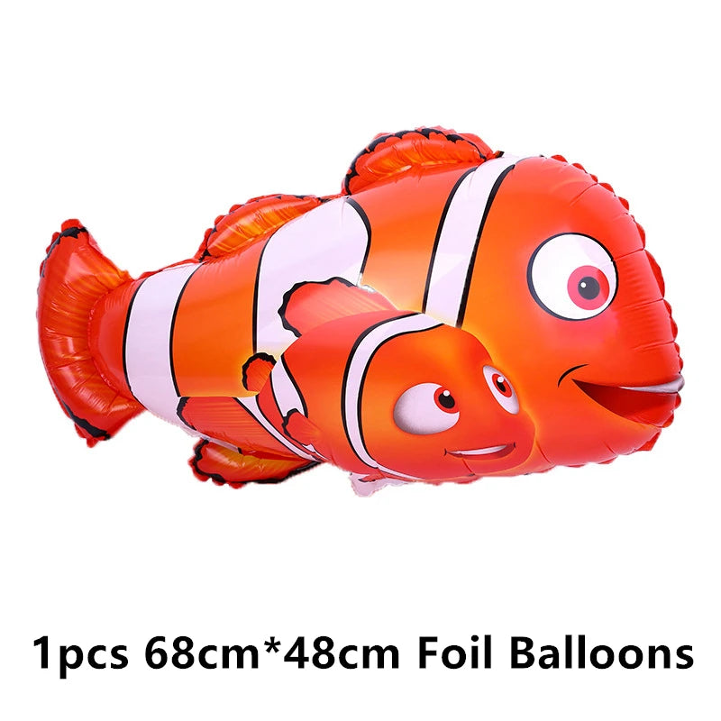 Finding Nemo Fish Latex Balloons Clownfish Dory Ocean Sea Foil Ballons Happy Birthday Banner Cake Topper Party Decor Kid Boy Toy