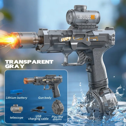 AI Voice Control Electric Gatling Water Gun High Pressure Shooting Summer Outdoor Battle Toy Kids Boys Holiday Gift