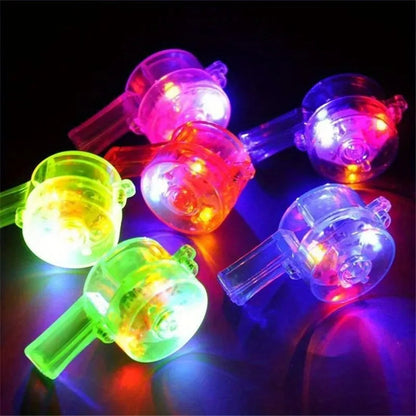 10-50pcs LED Light Up WhistlesToys Glow in the Dark Noice Makers Necklace with Lanyard Glow Whistles Party Supplies Whistles