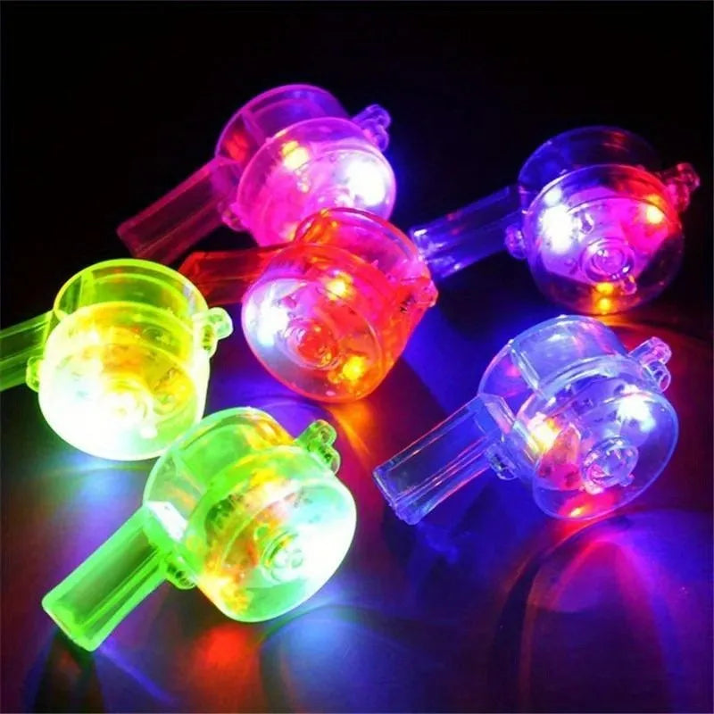 10-50pcs LED Light Up WhistlesToys Glow in the Dark Noice Makers Necklace with Lanyard Glow Whistles Party Supplies Whistles