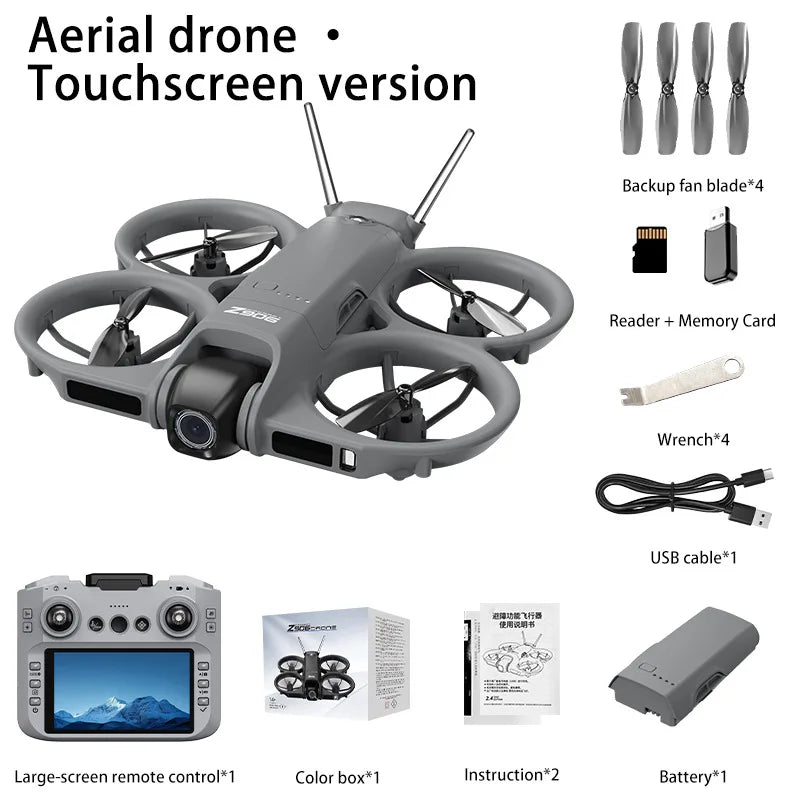 New Z906 Mini FPV Drone Big Screen Remote Electric Adjust 4K Camera 3-Side Obstacle Avoidance Optical Flow Sale Landing Pad Only