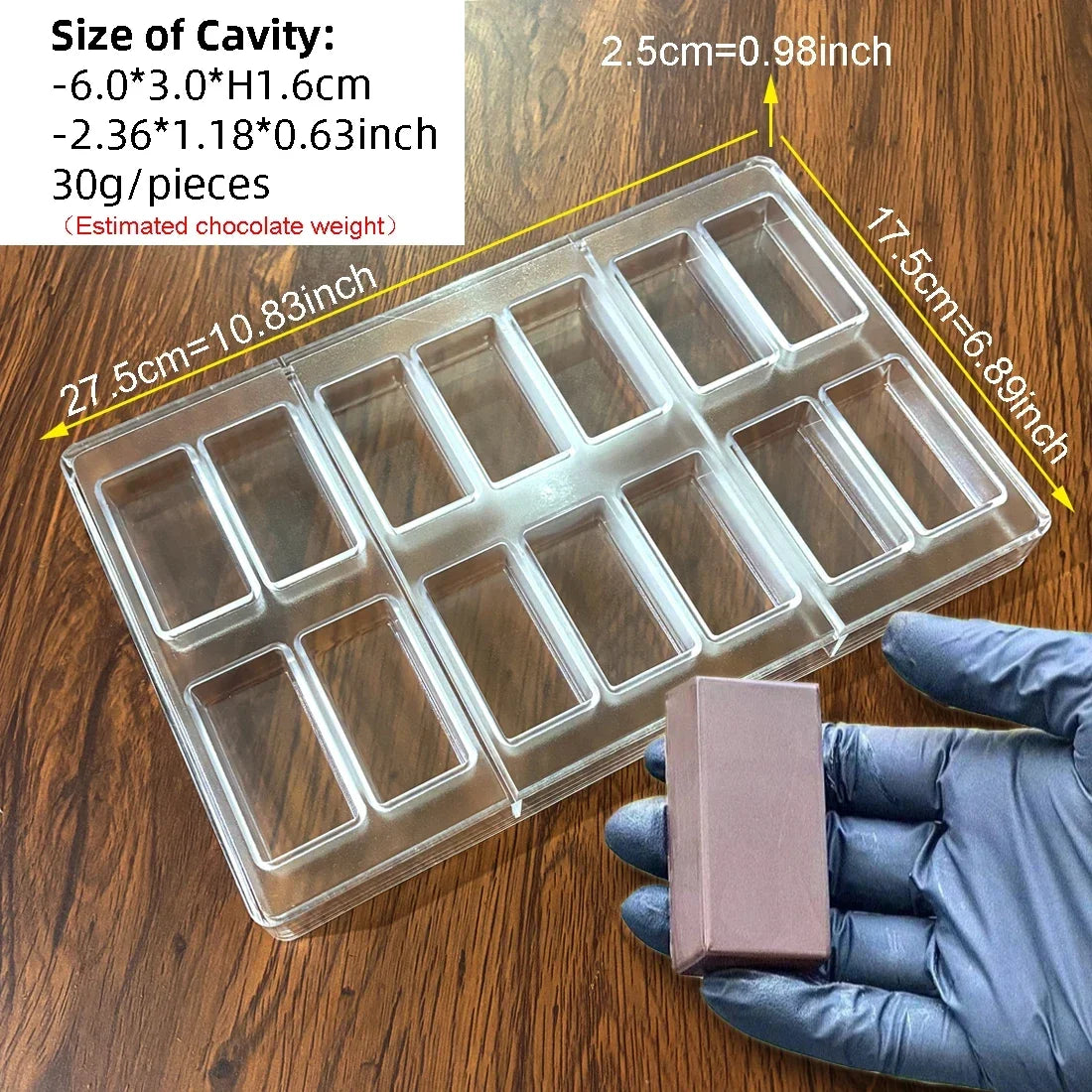 1Pcs Chocolate Molds Polycarbonate Candy Flowers Cube Oval Shape Confectionery Pans Trays Acrylic Baking Utensils Pastry Mould