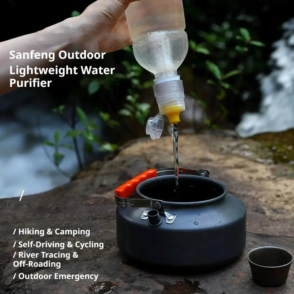 Mini Water Purifier Straw Lightweight Drinking Water Filter High‑Speed Water Flow Outdoor‑Use Filter Adapter For Camping Hiking