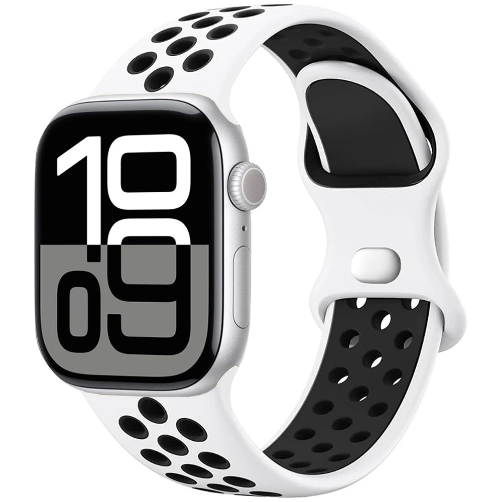 Silicone Strap For Apple Watch 11 10 9 8 7 46mm 45mm 42mm 41mm Ultra 3/2 49mm Breathable Bracelet Wristband iWatch 6 5 4 SE 44mm