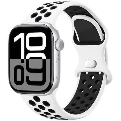 Silicone Strap For Apple Watch 11 10 9 8 7 46mm 45mm 42mm 41mm Ultra 3/2 49mm Breathable Bracelet Wristband iWatch 6 5 4 SE 44mm