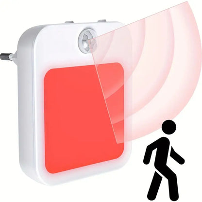 1pc Smart Night Light With Motion Sensor, Modern Red Lighting, Suitable For Bedroom, Bathroom, Kitchen And Living Room