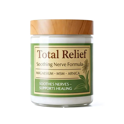 Total Relief Magnesium Body Cream, Nerve-Soothing Formula with MSM & Arnica for Daily Moisturizing & Skin Comfort Not Greasy