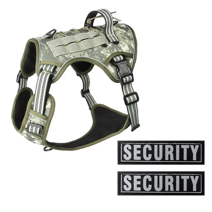 Large Dog Tactical Vest Multi-Function MOLLE-Compatible Harness with Anti-Pull Design for Outdoor Training Gear