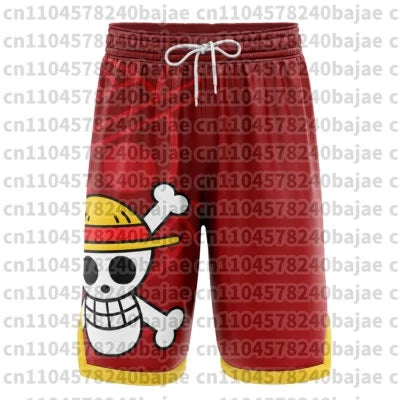 Adult and Child Luffy One-Piece Surfing Shorts, Summer Anime