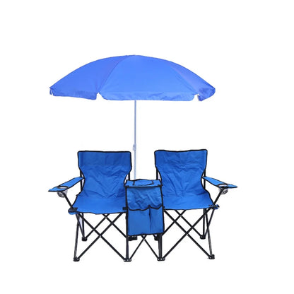 Factory direct sales outdoor leisure beach chair sunshade ice pack double  portable camping chair folding  wholesale