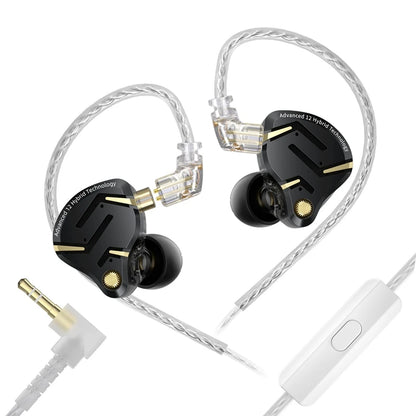 KZ ZS12 Pro 2 Flagship-Grade HiFi IEM Earphones Ultra-Linear 1DD+5BA Hybrid Driver Clarity Sound Wired Headphones Detachable Cable Ergonomic Gaming Earbuds