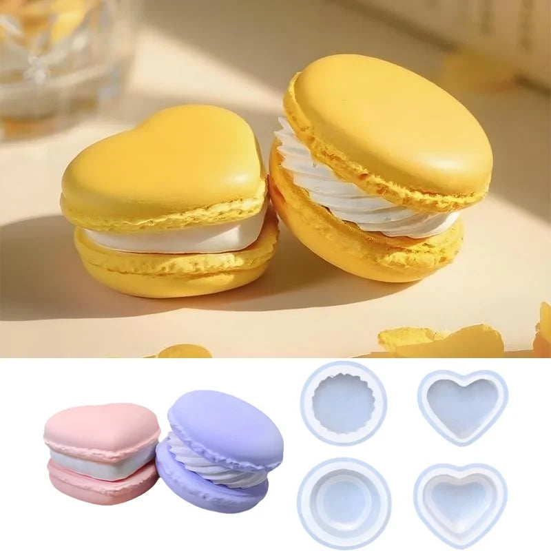 3D Macaron Shape Candle Soap Silicone Mold DIY Chocolate Dake Dessert Fondant Baking Epoxy Resin Molds Sandwich Biscuits Making