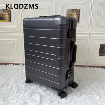KLQDZMS 20 Inch Portable All Aluminum Magnesium Alloy Cabin Luggage Bag Female 24 Inch Password Travel Suitcase Student Fashion