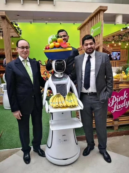 Design Plastic Restaurant Room Artificial Intelligent Meal Delivery Food Smart Humanoid Service Waiter Robot for Sale