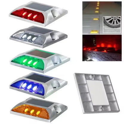 LED Solar Power Ground Marker Lights Waterproof Driveway Road Highway Spike Lamp Outdoor Garden Flash Warning Pathway Light New