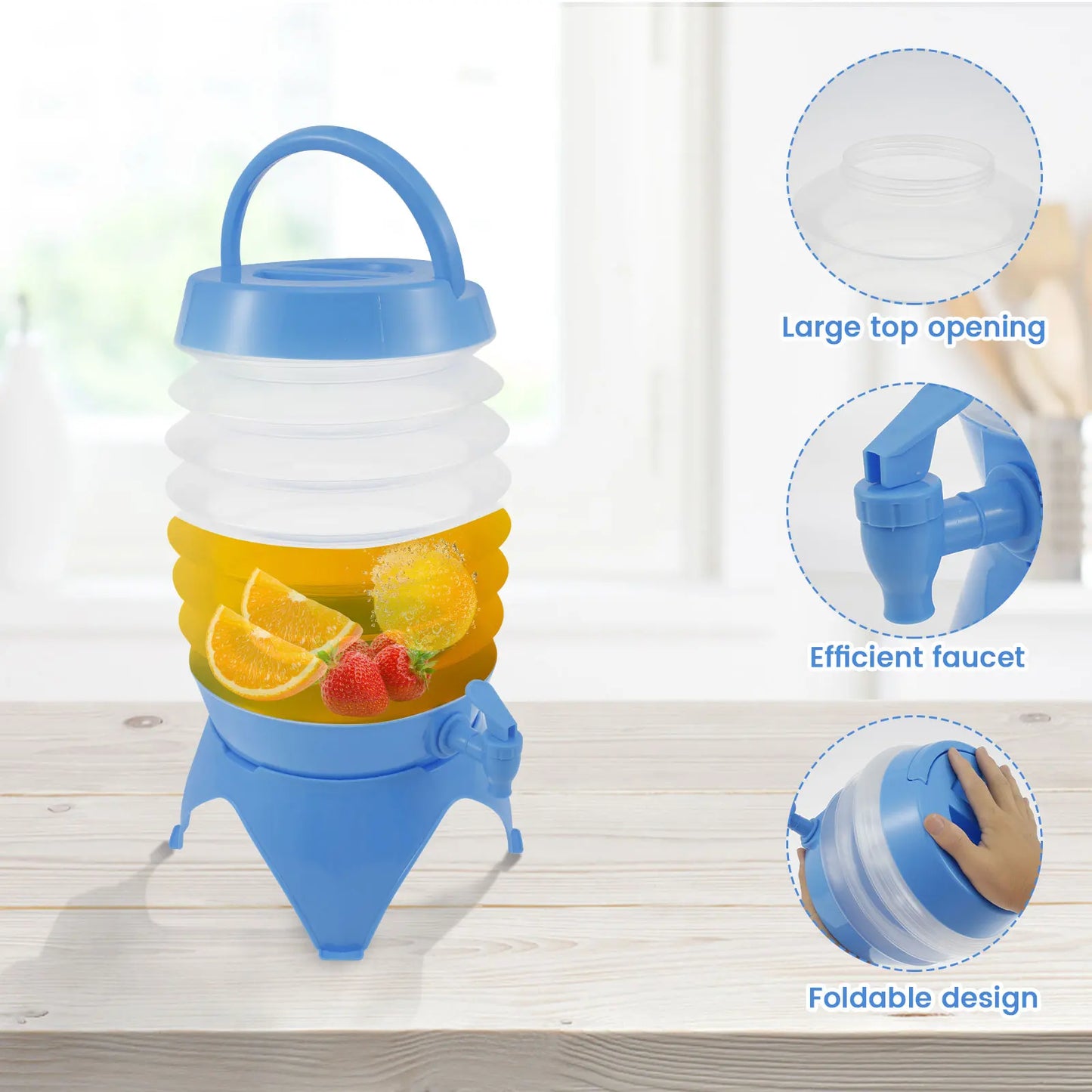 Outdoor Camping with Faucet Kettle Juice Bucket Portable Outdoor Camping Folding Water Bucket Compressed Large Folding Kettle