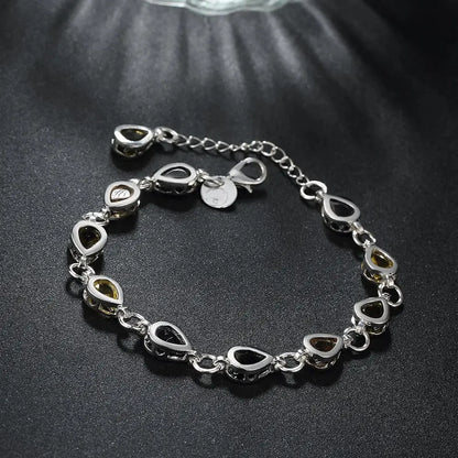 Wholesale 925 Sterling silver Noble charm Bracelets Zircon chain crystal Jewelry fashion for women wedding lady cute