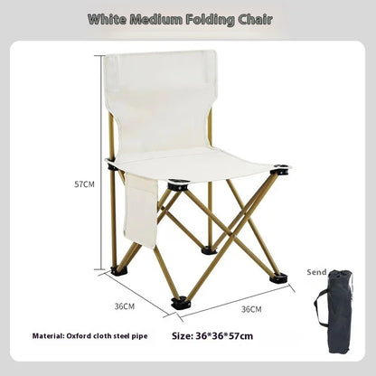 Outdoor Foldable Chair Camping Chair with Side Pocket Picnic Oxford Cloth Chairs Portable Beach Fishing Chairs Outdoor Chair