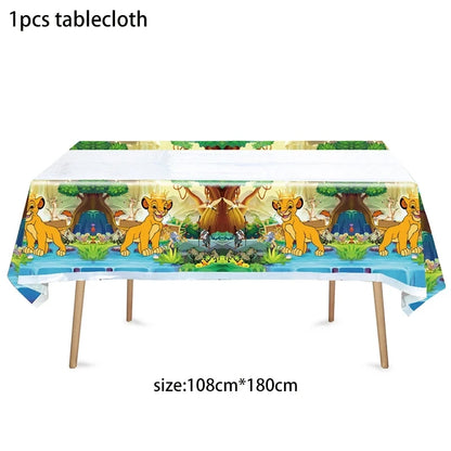 Lions Thme Boy Birthday Party Decorative Supplies Paper Cup Plates Napkin Caketopper Balloon For  Baby Shower Parties Decoration