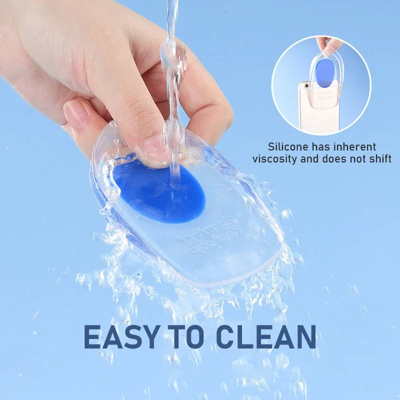 2pcs Silicone Gel Heel Insoles for Plantar Fasciitis Heel Spur U-shaped Pain Relief Protective Inserts Soft Pads for Men Women