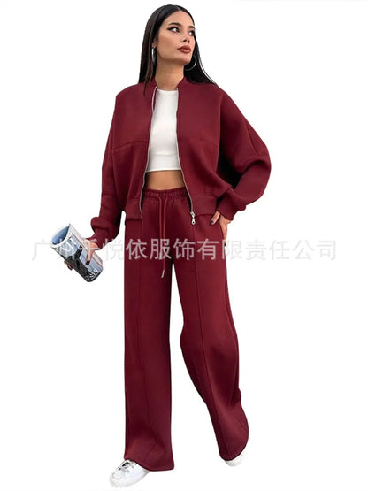 Fashion Two-piece Women's White Sports Suit Loose Sports Shirt+casual Pants Sets Sportswear Women Clothes Tracksuit Women Outfit
