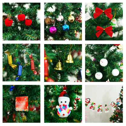 6ft artificial Christmas tree with LED energy-saving lights, including 195 pendant tree skirts and guardrails