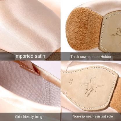 Ballet Dance Shoes Child and Adult Ballet Pointe Shoe Professional with Ribbons Shoes Woman Zapatos Mujer Sneakers Women Girls