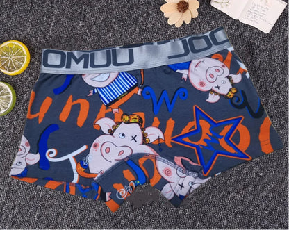 Women's Cotton Print Cartoon Boxer Briefs Boyshort Ladies Breathable Comfortable Elastic Safety Panties Female Underwear Shorts