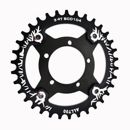 ALLTOO Bike Part Bicycle Crankset Bafang 104BCD Motor Aluminum Alloy Chainring Mid Drive Adapter For Electric E-bike 32T-52T