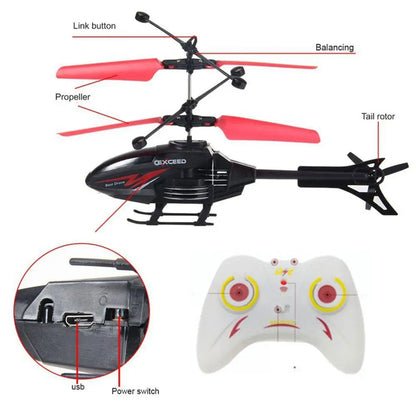 Remote Control Helicopter 2 Channel RC Helicopter Toys for Kids Flying Toys Infraed Induction Suspension Aircraft Charging Gift