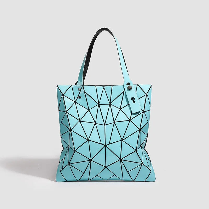 2026 Summer New Trendy Geometric Patchwork Rhombus Tote Bag Versatile Large Capacity Floral Handbag Shoulder Shopping Bag