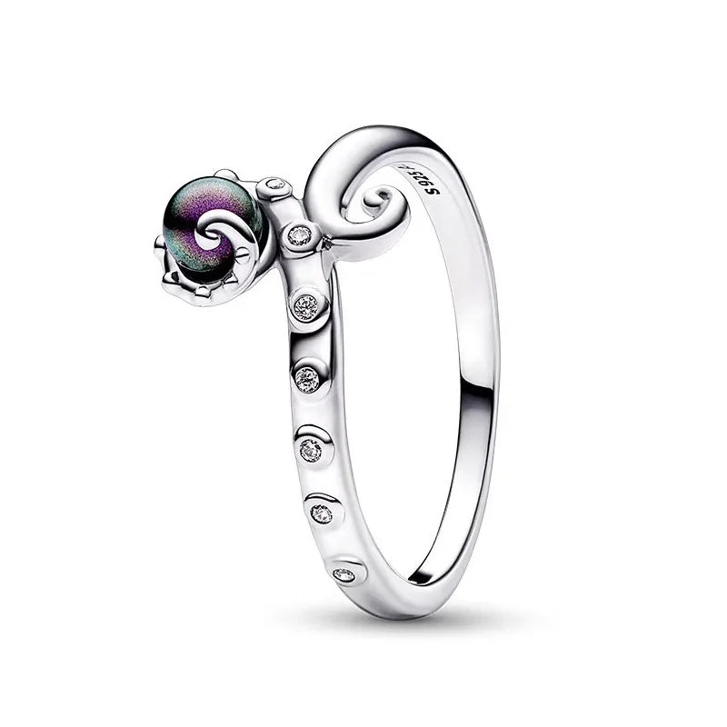 925 Sterling Silver Red Luminous firefly Heart Stone Snowflake Daisy Ring Rings Wedding Fashion Fine Jewelry For Mother Day
