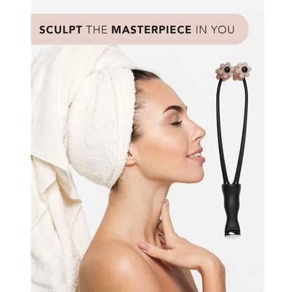 2-in-1 Facial Lifting Roller for Firming Wrinkles Skin Tightening V Jawline Sculpt Face Eye Massager Home Beauty Tools