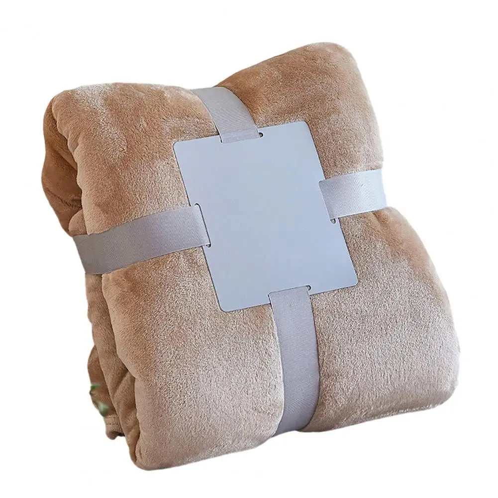Durable Blanket Solid Color Flannel Throw Blanket Lightweight Plush Bed Cover Soft Fuzzy Sofa Blanket for Cozy Nap Sleeping