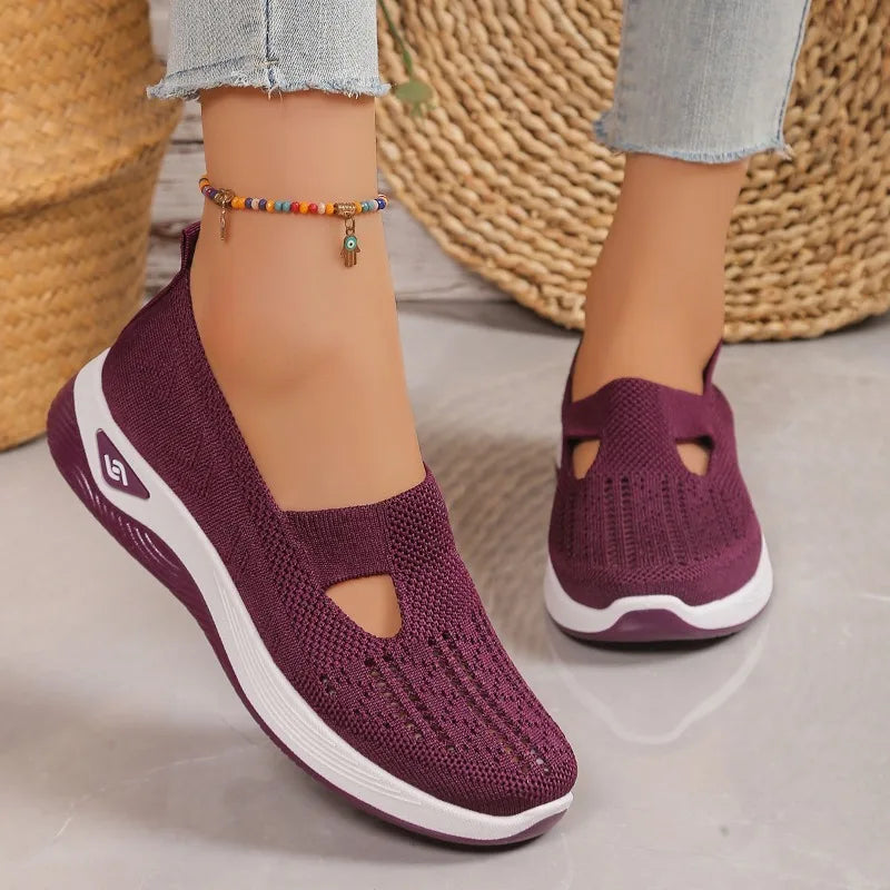Fashion New Women's Sports Shoes, Fashionable, Breathable, Lightweight, Non-slip, Wear-resistant, Casual Sports Shoes, Flat Shoe