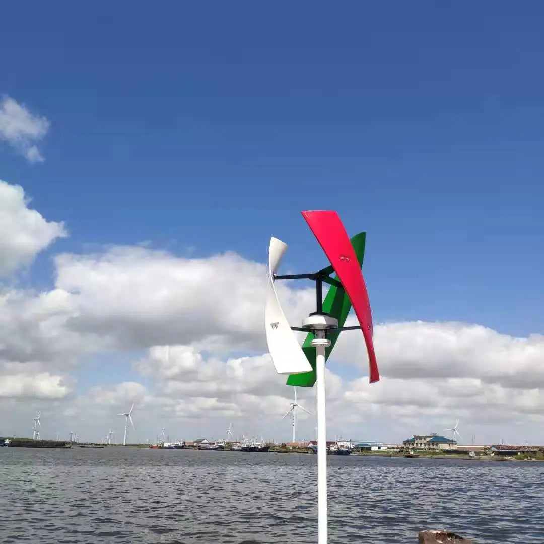 Vertical Axis Wind Turbine 3000W 48V 24V 12V Wind Generator VAWT Home Small Windmill Free Energy With MPPT Charging Controller